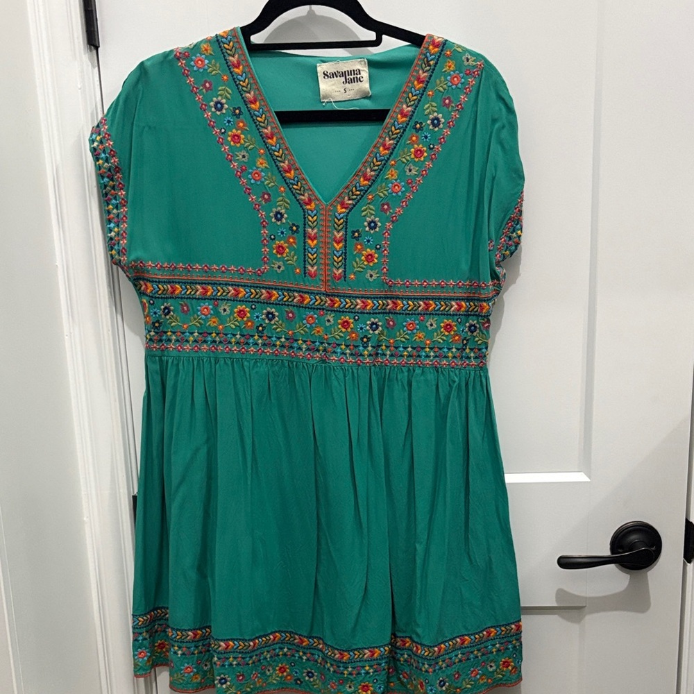 Green Embroidered Women's dress